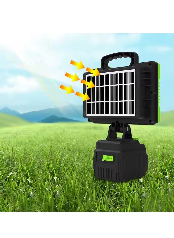 بلو فاير مصباح GDSUPER GD-2306B 350W LED يعمل بالطاقة الشمسية – إضاءة خارجية عالية السطوع بـ 168 LED مع بطارية 14000 مللي أمبير، منفذ شحن USB و Type-C، سطوع قابل للتعديل للمخيمات، الفناء، الطوارئ، والإضاءة خارج الشبكة - Image 2