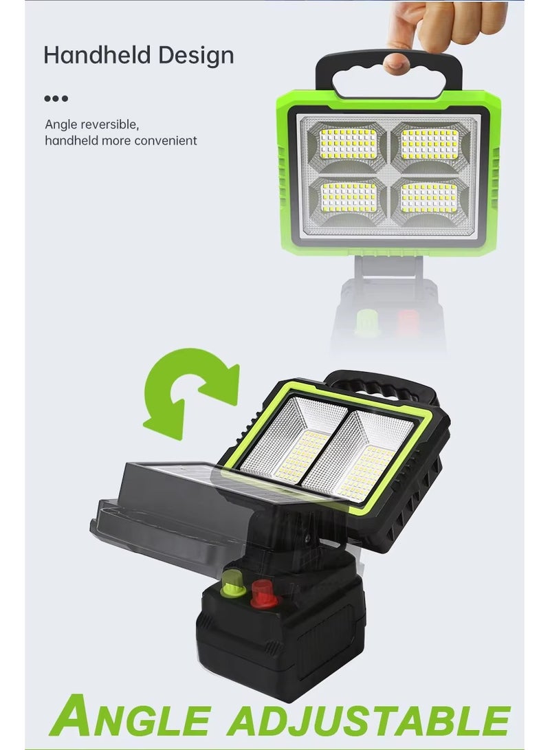 بلو فاير مصباح GDSUPER GD-2306B 350W LED يعمل بالطاقة الشمسية – إضاءة خارجية عالية السطوع بـ 168 LED مع بطارية 14000 مللي أمبير، منفذ شحن USB و Type-C، سطوع قابل للتعديل للمخيمات، الفناء، الطوارئ، والإضاءة خارج الشبكة - Image 5