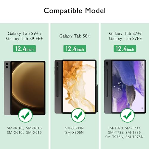 FILMEXT Magnetic Privacy Screen for Samsung Galaxy Tab S10 Plus 2024/Tab S9 FE+/Tab S9 Plus 2023/Tab S8+/Tab S7 FE/Tab S7 Plus 2020 12.4 inch,Anti Spy Anti Glare Anti Blue Light Screen Filter-Matte - Image 2