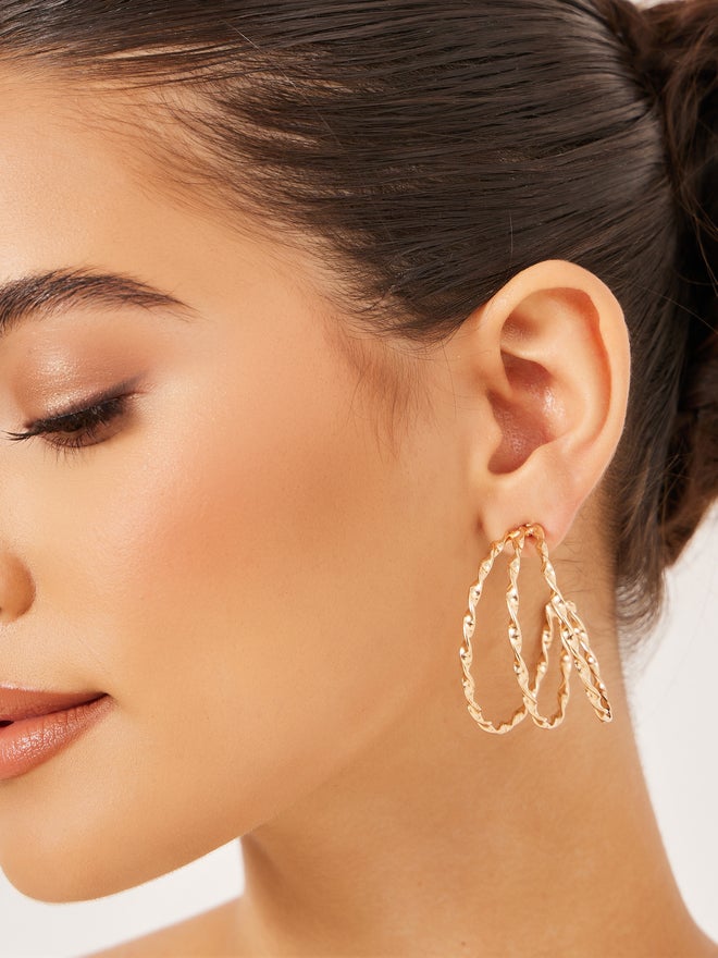 Styli Styli Triple Hoop Earrings  - Image 2