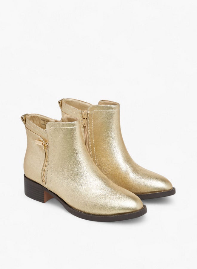 Celeste Women's Solid Ankle Boots with Zip Closure - Image 3