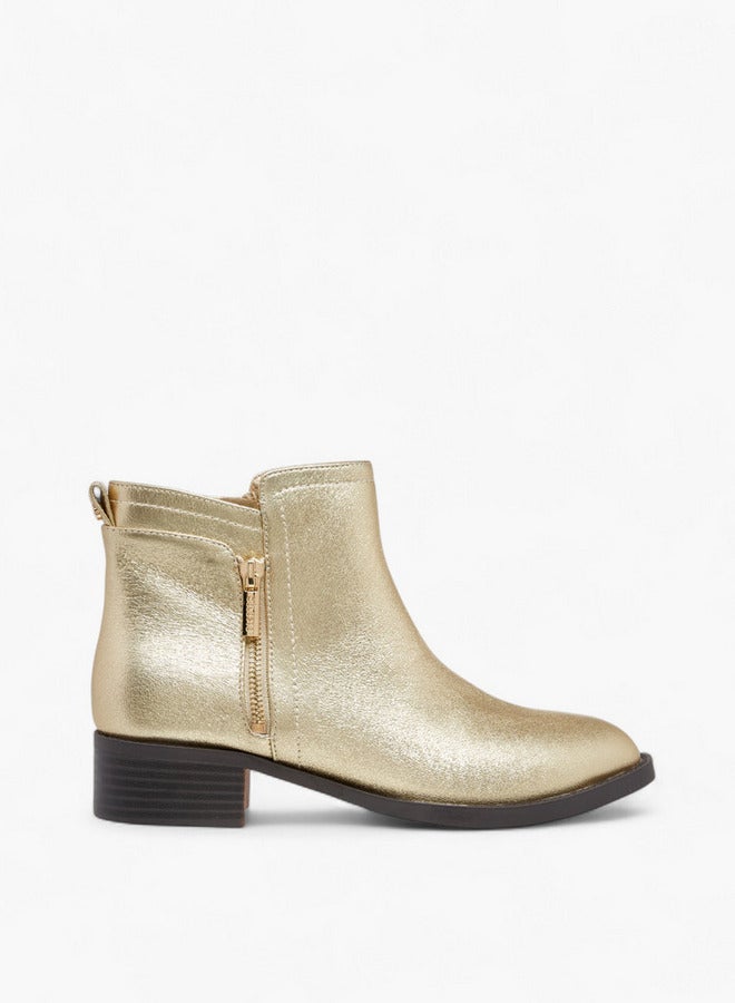 Celeste Women's Solid Ankle Boots with Zip Closure - Image 1