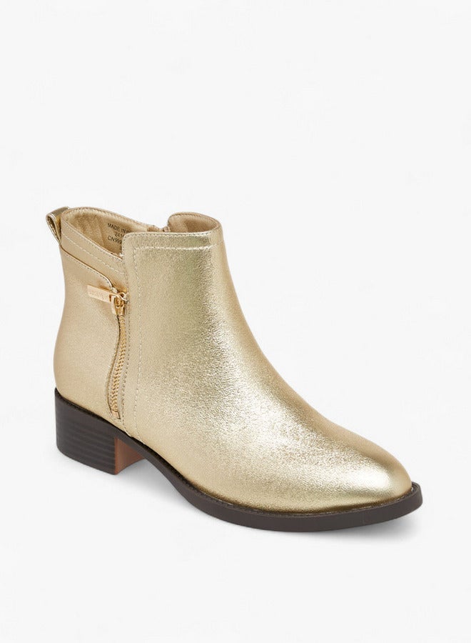 Celeste Women's Solid Ankle Boots with Zip Closure - Image 2