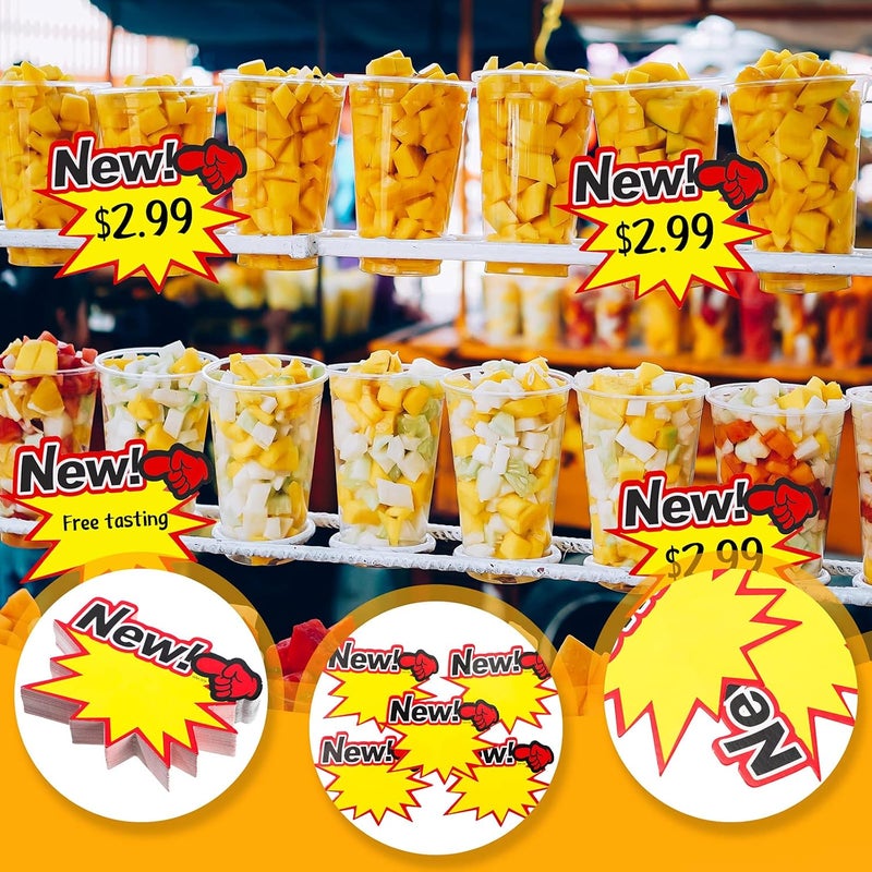 klarako 550 Pieces Price Labels Signs Fluorescent Label Star Shape Blank Neon Paper Price Tag for Retail Store, Supermarket, 11 Styles - Image 4