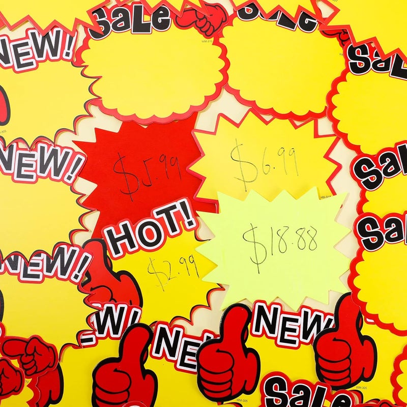 klarako 550 Pieces Price Labels Signs Fluorescent Label Star Shape Blank Neon Paper Price Tag for Retail Store, Supermarket, 11 Styles - Image 3