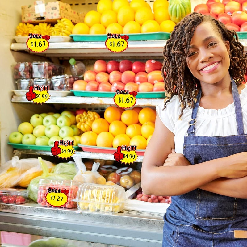 klarako 550 Pieces Price Labels Signs Fluorescent Label Star Shape Blank Neon Paper Price Tag for Retail Store, Supermarket, 11 Styles - Image 5