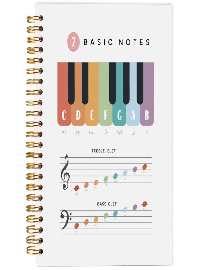 Ecezatik Piano Notebook, Music Notebook Journal for Music Students Lovers Songwriters Composers Musicians Teachers, Music Writing Notebook, Piano Music Theory Spiral Notebook 5.5x8.3 Inches - Image 1