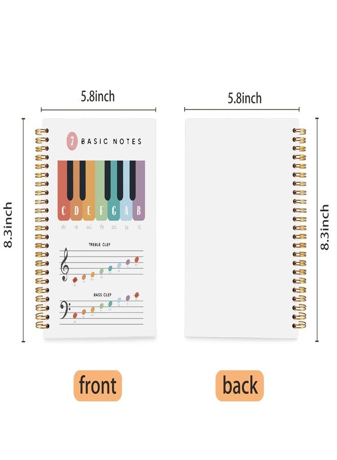 Ecezatik Piano Notebook, Music Notebook Journal for Music Students Lovers Songwriters Composers Musicians Teachers, Music Writing Notebook, Piano Music Theory Spiral Notebook 5.5x8.3 Inches - Image 5