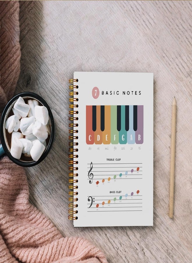 Ecezatik Piano Notebook, Music Notebook Journal for Music Students Lovers Songwriters Composers Musicians Teachers, Music Writing Notebook, Piano Music Theory Spiral Notebook 5.5x8.3 Inches - Image 4
