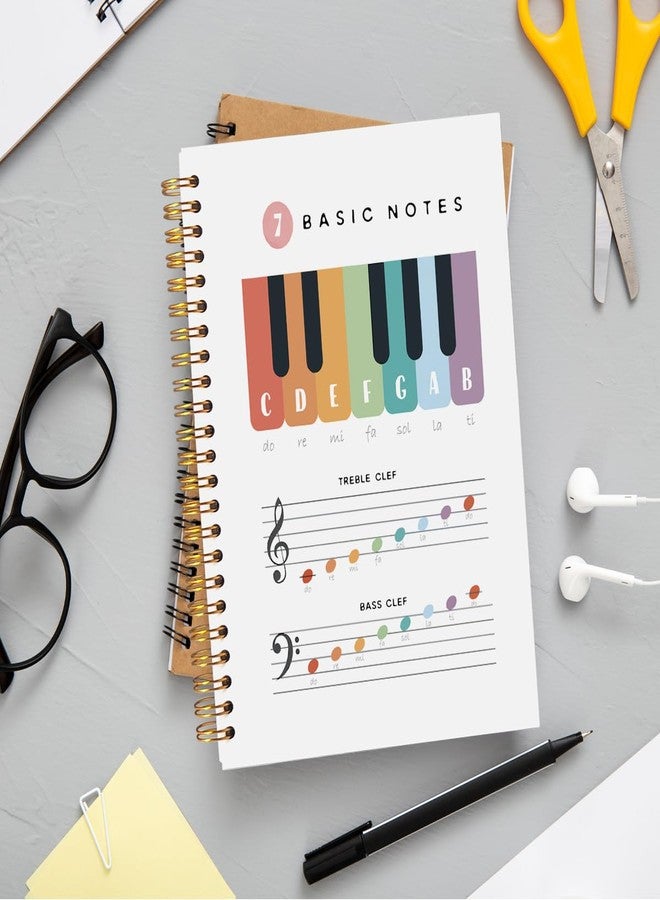 Ecezatik Piano Notebook, Music Notebook Journal for Music Students Lovers Songwriters Composers Musicians Teachers, Music Writing Notebook, Piano Music Theory Spiral Notebook 5.5x8.3 Inches - Image 2