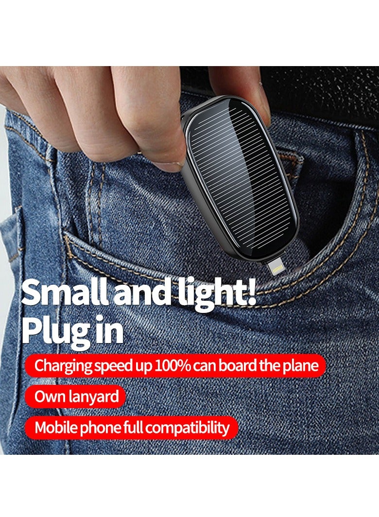 general 1500mAh Large Capacity Battery Small Solar Charger Solar Power Bank Keychain Charger for Mobile Phone with Carabiner Emergency Power Supply - Image 5