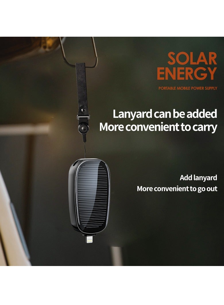 general 1500mAh Large Capacity Battery Small Solar Charger Solar Power Bank Keychain Charger for Mobile Phone with Carabiner Emergency Power Supply - Image 3