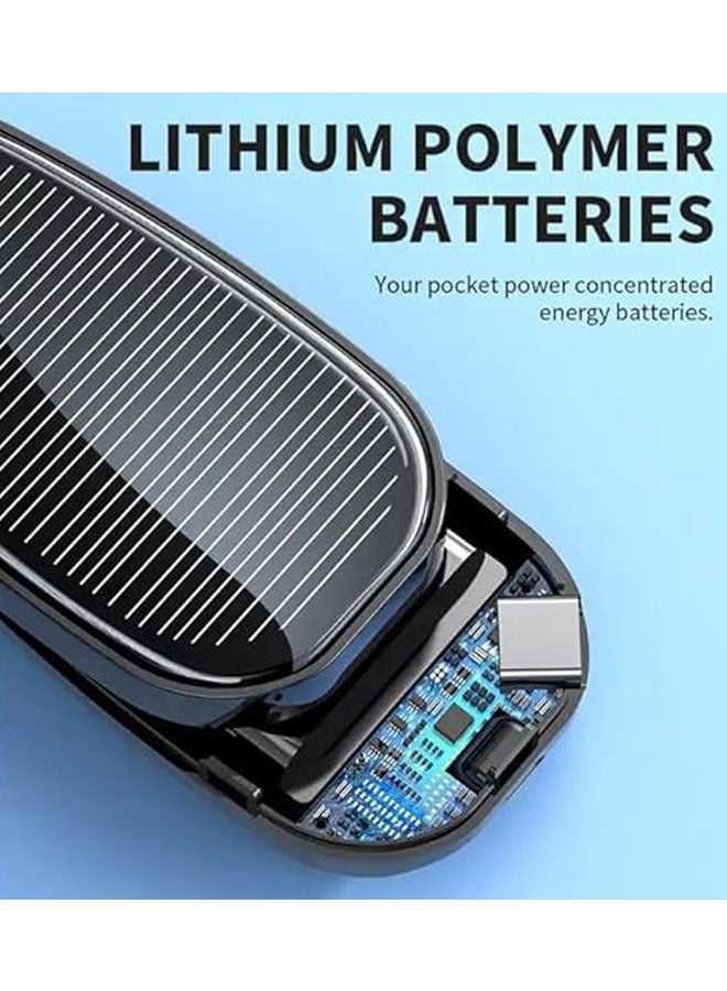 general 1500mAh Large Capacity Battery Small Solar Charger Solar Power Bank Keychain Charger for Mobile Phone with Carabiner Emergency Power Supply - Image 4