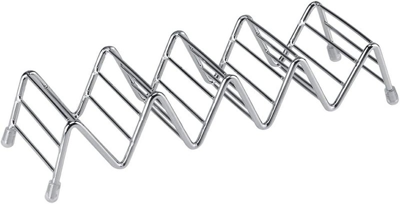 Stainless Steel Wave Shape Taco Holder 4 5 Grids Stand Keeps Tacos Upright Easy Clean - Image 1