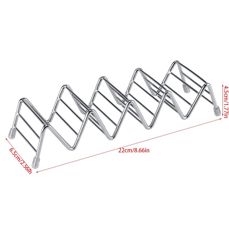 Stainless Steel Wave Shape Taco Holder 4 5 Grids Stand Keeps Tacos Upright Easy Clean - Image 3