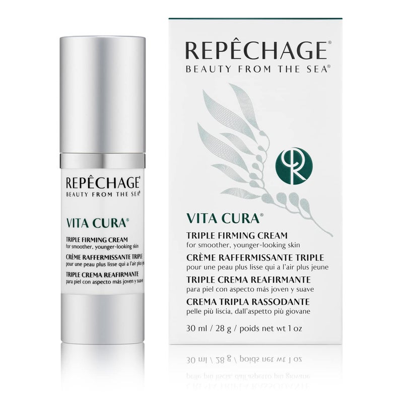 Repechage Firming Cream for Anti Aging Fine Lines Wrinkle Skin Vita Cura Firmer Cream for Smoother Younger Looking Skin Apply Throat Area Use Twice Daily 30ml - Image 1