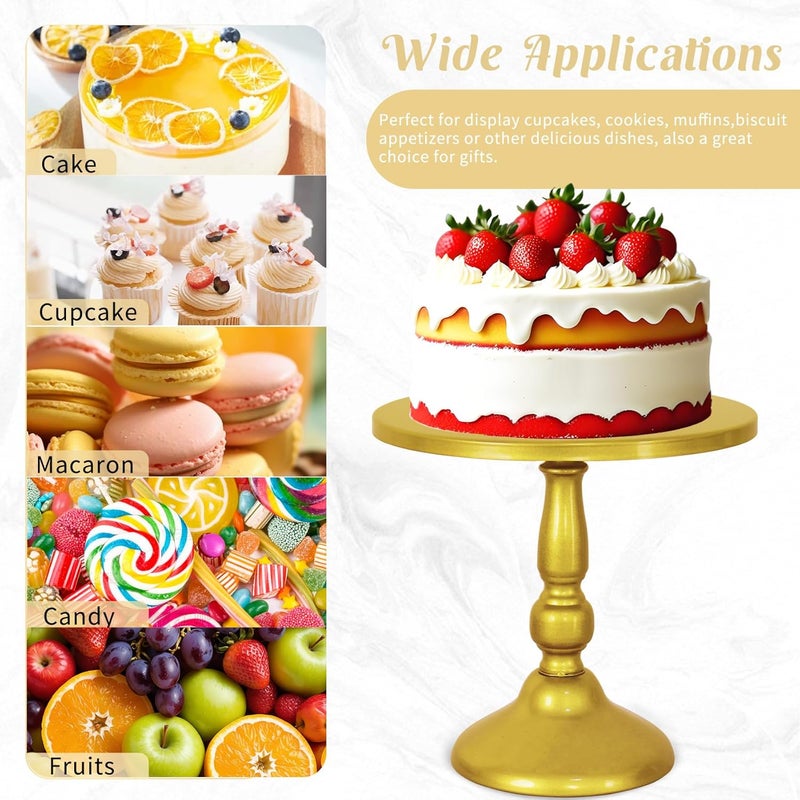 Fivenl 8 Pcs Cake Stand Gold Metal Dessert Table Display Set, 3-Tier Cupcake Stand, Cake Display Tower and Cookie Tray Rack Serving Tray for Birthday Party, Weddings, Baby Shower (Gold) - Image 5
