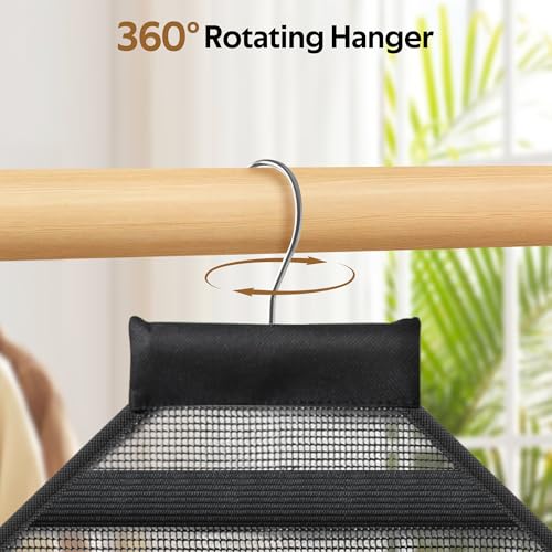 MISSLO Bathroom Shower Organizer Mesh Hanging Shower Caddy with Rotatable Hanger (Black) - Image 3