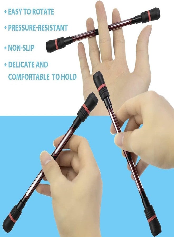 PAXCOO 2pcs Spinning Ballpoint Pens Writable Rolling Finger Pen Spinning Rotating Pen Non-Slip Coated Mod with Office Supplies,Cool Pens Stationery Set for Girls Boys Playing Kids Student Gift - Image 3