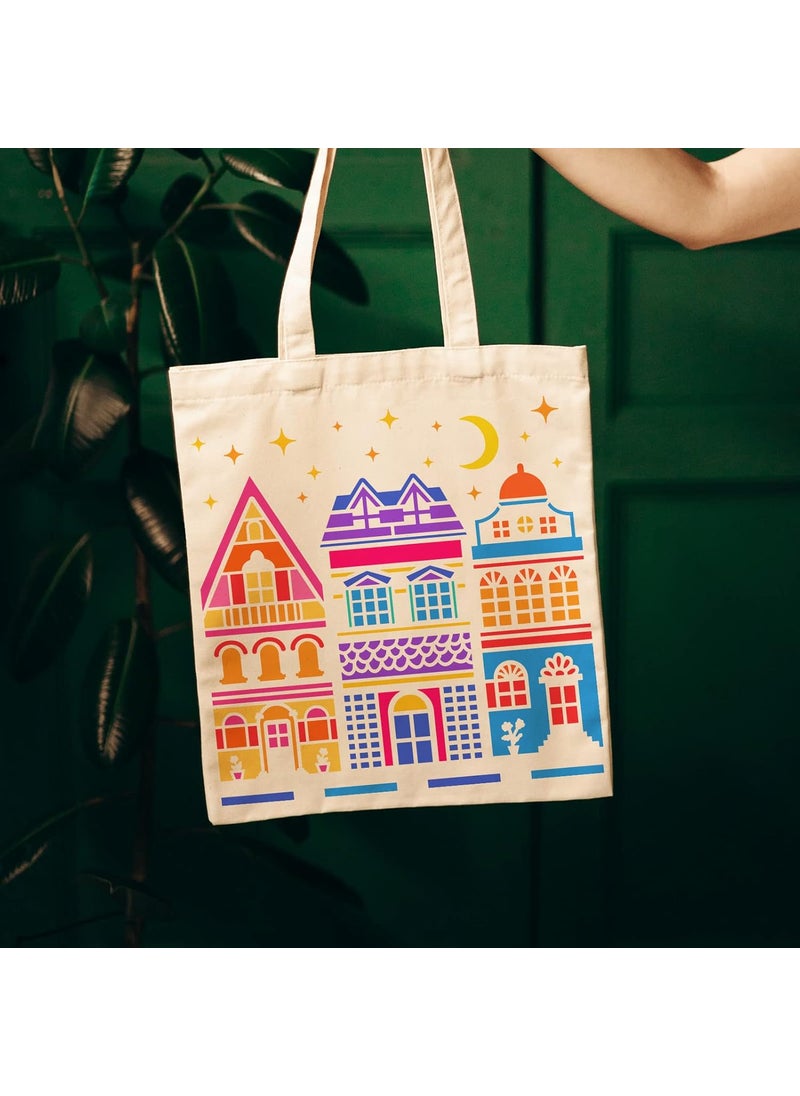FINGERINSPIRE FINGERINSPIRE Fancy Houses Painting Stencil 11.8x11.8 inch Hollow Out Moon Star Drawing Stencil Reusable Castle House Stencils Template for Wall, Photo Album, Canvas Bag, Cabinet  - Image 4