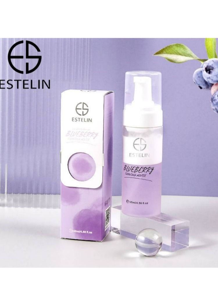 إستيلين مقشر لإزالة المكياج ومبيض ومنظف رغوي بالتوت الأزرق 135 مل - Image 1