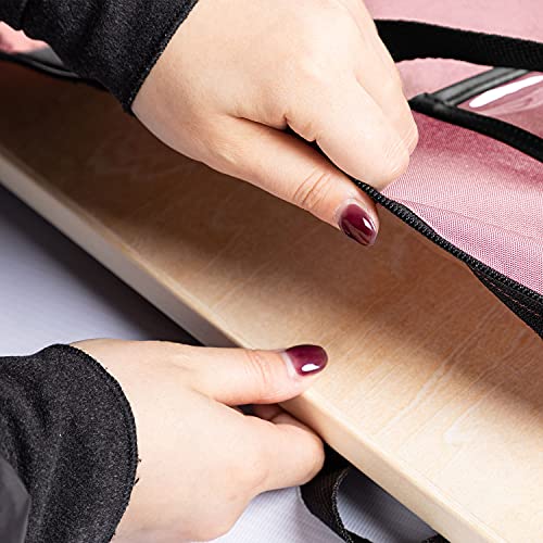 BERYA Large Size Art Portfolio Bag with Nylon Shoulder, 24 x 36 inches Light Weight Poster Storage Bag Board Holder with Handle and Zipper for Poster, Sketching and Drawing (pink) - Image 4