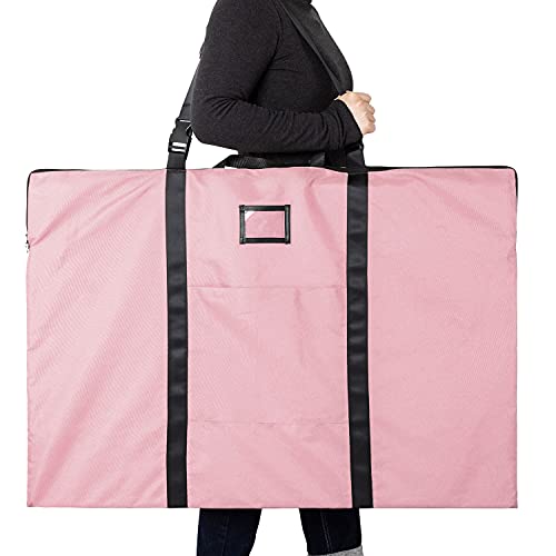 BERYA Large Size Art Portfolio Bag with Nylon Shoulder, 24 x 36 inches Light Weight Poster Storage Bag Board Holder with Handle and Zipper for Poster, Sketching and Drawing (pink) - Image 2