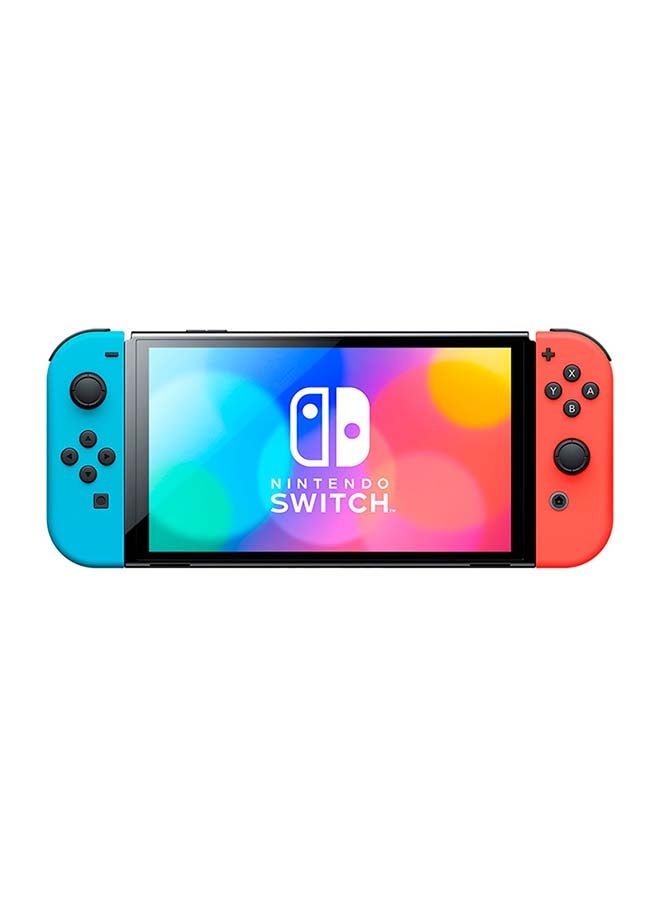 Nintendo Switch OLED (2021) Model - Neon Red & Blue Joy Con (UAE Version) - Image 3