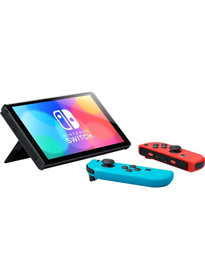 Nintendo Switch OLED (2021) Model - Neon Red & Blue Joy Con (UAE Version) - Image 4