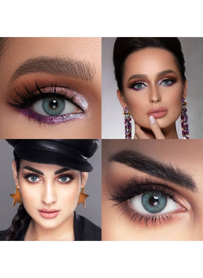 MyLens Light Blue Monthly Disposable Colored Contact Lenses Unisex Cosmetic Contact Lenses - Image 1