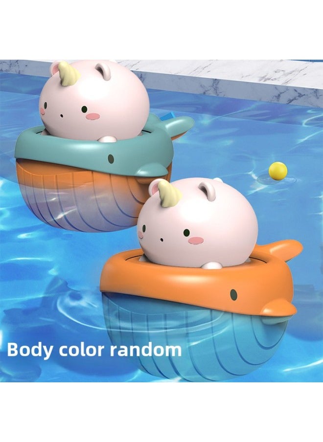Generic - Baby Bath Baby Swimming Chain Little Turtle Water Play Toy Children's Bath Shake Tone Water Spray Little Duck-Color:Sprinkle Baby Elephant Blue - Image 1