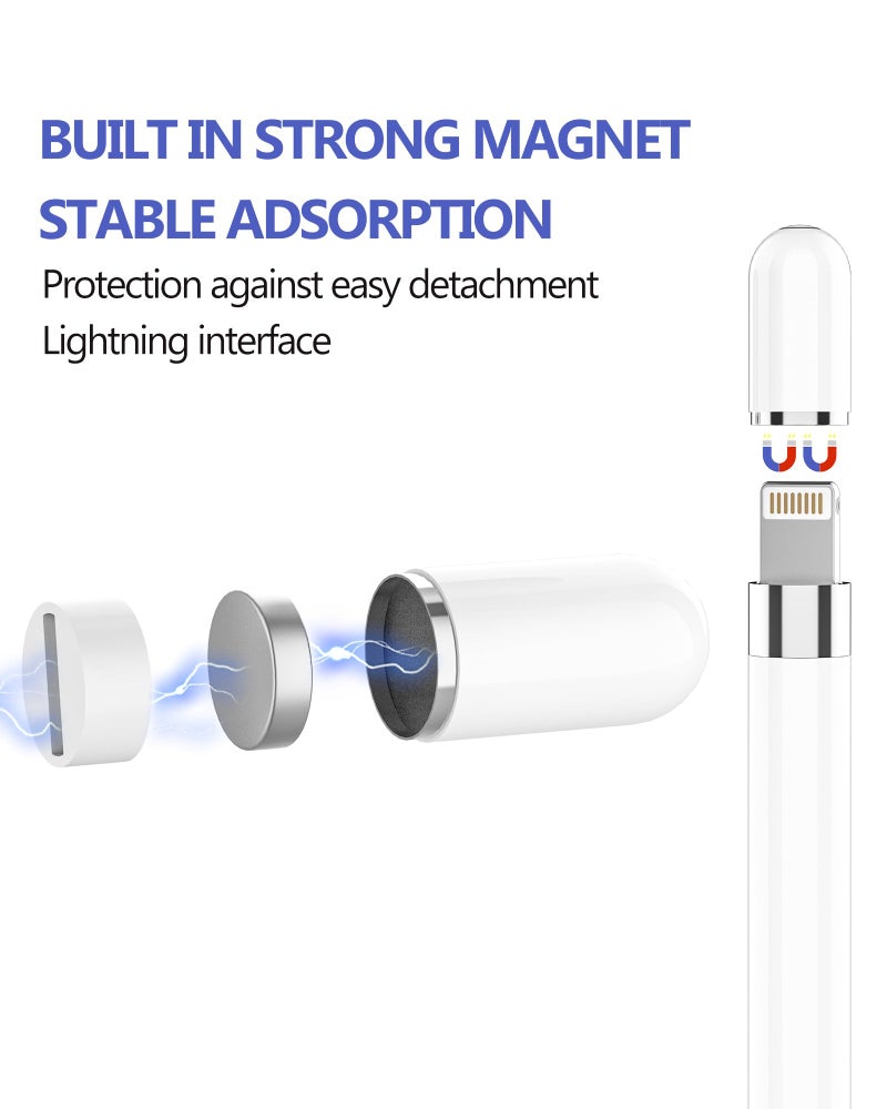 HOYULLI Pencil Cap(4 Pack) Top Magnetic Adapter 1st Generation Caps Accessories First Gen Stylus Pen Replacement Accessory Compatible for IPad 6 7 8 9 10th,12.9 Inch IPad Pro 1 10th, 10.5 Inch - Image 2