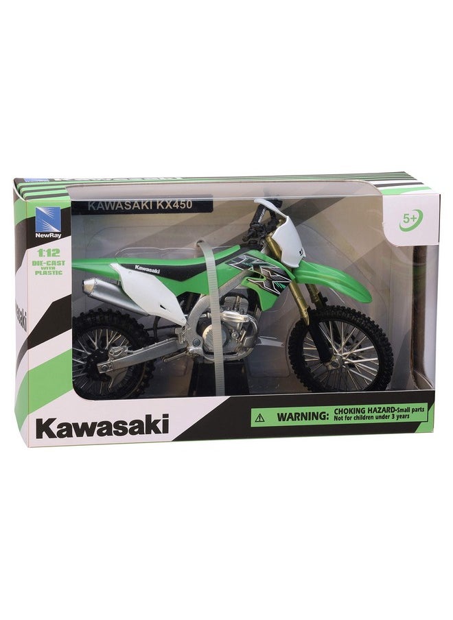 NewRay New-Ray Kawasaki KX 450F Green 1/12 Diecast Motorcycle  - Image 2