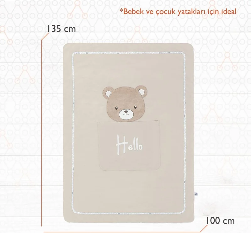 Gezenbebe Hero Embroidered Baby & Kids Quilt (100x135) Teddy