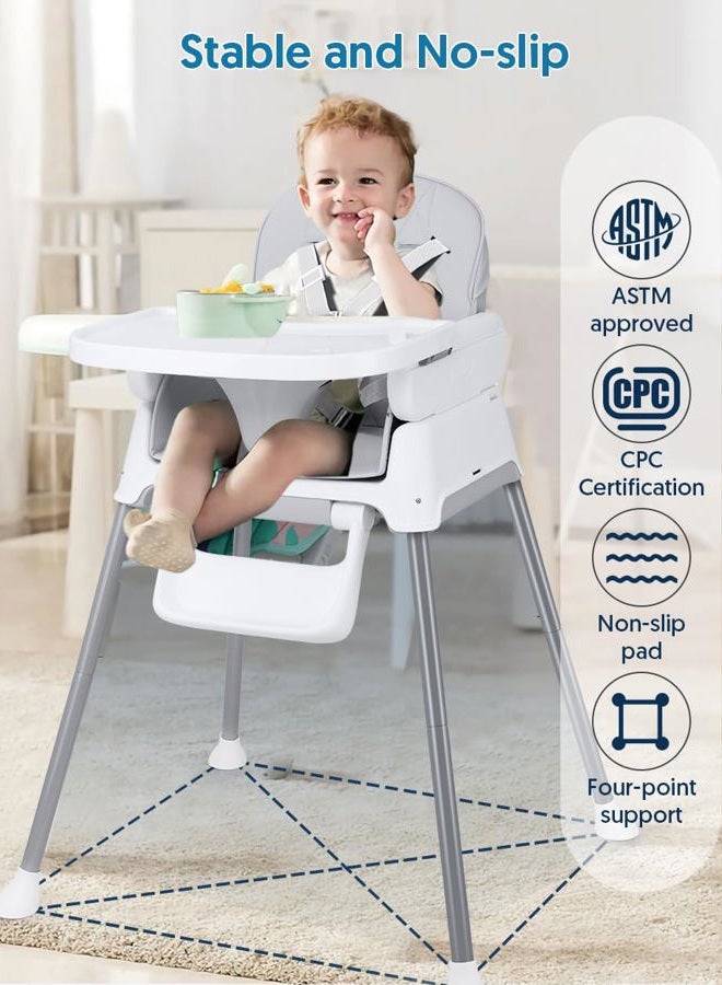 Bellababy 3 in 1 Baby High Chair, Adjustable Convertible Chairs for Babies and Toddlers, Compact/Light Weight/Portable/Easy to Clean - Image 3