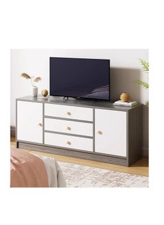 Modern TV Stand Entertainment Center For TV Media Console Table TV Stand with Storage Cabinets Three Drawers and Shelves, White & Grey TV Console Cabinet Furniture for Living Room Wood 140x29x54cm（DSG018） - pzsku/Z0D8BAC20A1D4A1D5B658Z/45/_/1728715245/284cc65c-8ecc-4f8c-b50e-157ebdd1cd3b