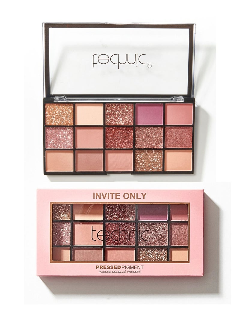 Technic 15 shades pressed pigments eyeshadow palette- Invite Only  - Image 1