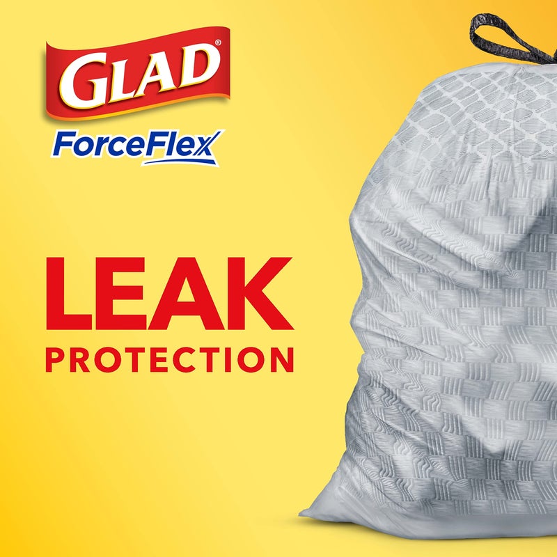Glad Trash Bags, ForceFlex Tall Kitchen Drawstring Garbage Bags, Fresh Clean, 13 Gal, 40 Ct (Package May Vary) - Image 2