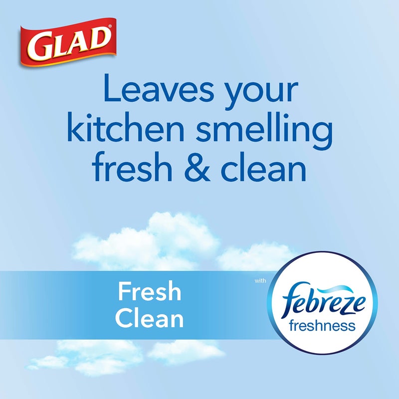 Glad Trash Bags, ForceFlex Tall Kitchen Drawstring Garbage Bags, Fresh Clean, 13 Gal, 40 Ct (Package May Vary) - Image 3
