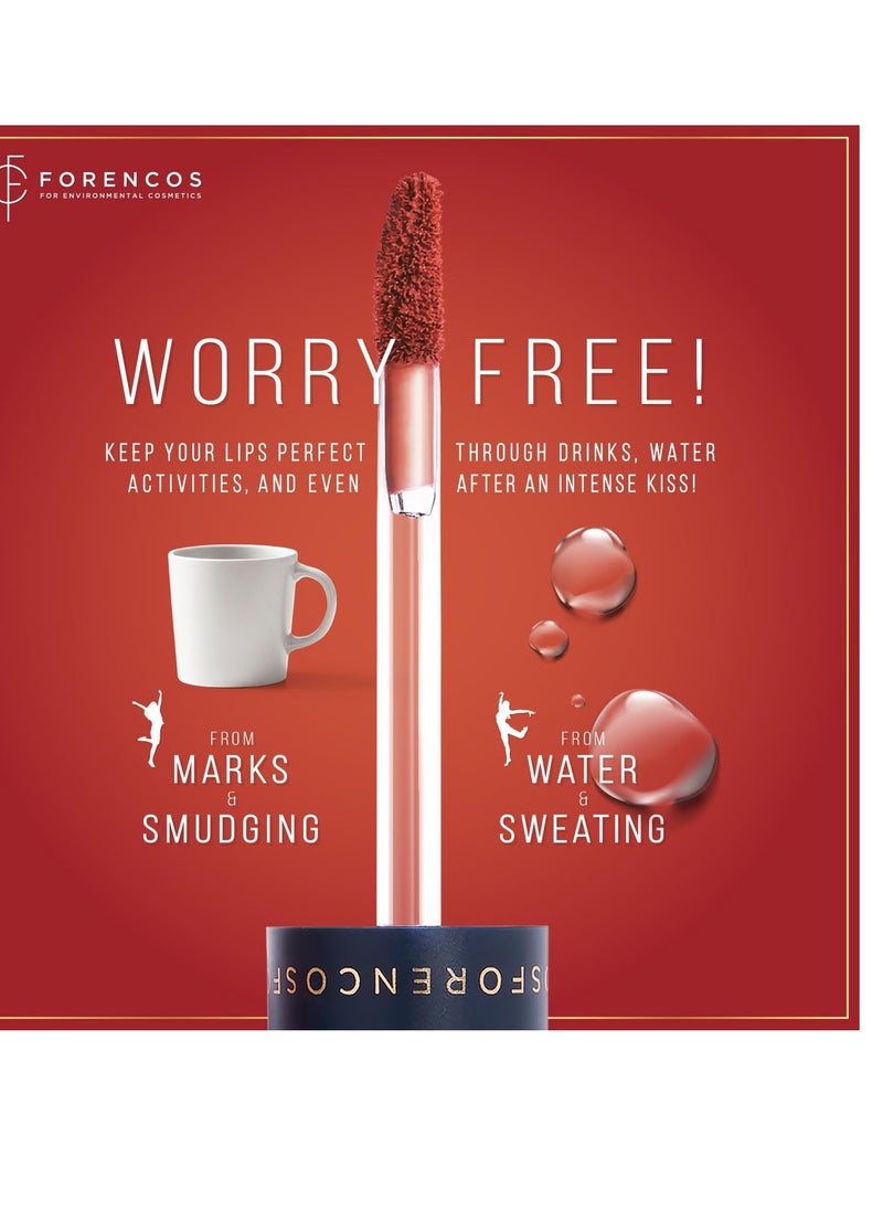 Forencos - FORENCOS Long Lasting Waterproof Lip Stain Liquid Lipstick, Velvet Matte, Longwear, High Pigmentation, Tattoo Lips, Weightless, Smudge-proof, Non-Sticky, Korean Lip Tint Stain Makeup (32 Rosier) - Image 1