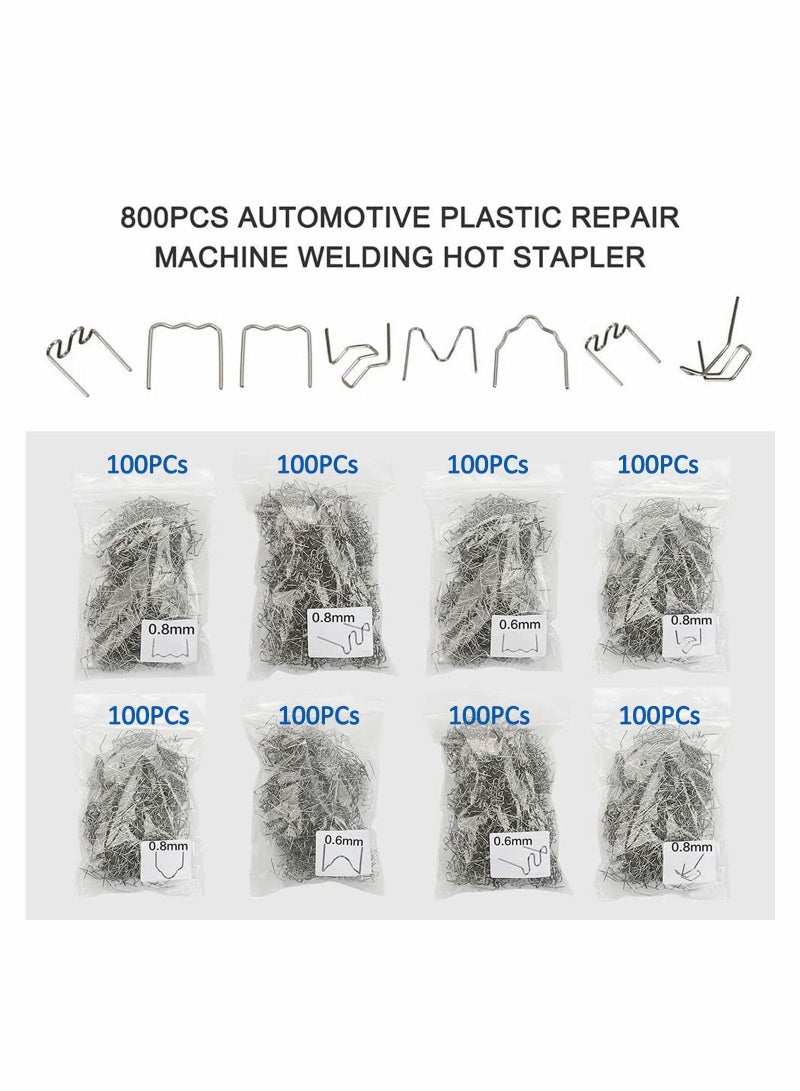 SYOSI 800PCS Plastic Hot Staples with Box 8 Types Wave Flat M V Stapler for Car Bumper Repair Welding DIY Tool - Image 2