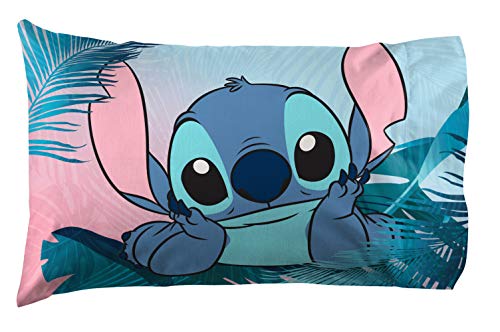 Jay Franco Kids Sheet Set with Fitted, Flat Sheets & Pillow Cover - Ultra-Soft Bedding with Pillowcase for Room Decor, Teal - Lilo & Stitch, 4 Piece Queen - Image 2