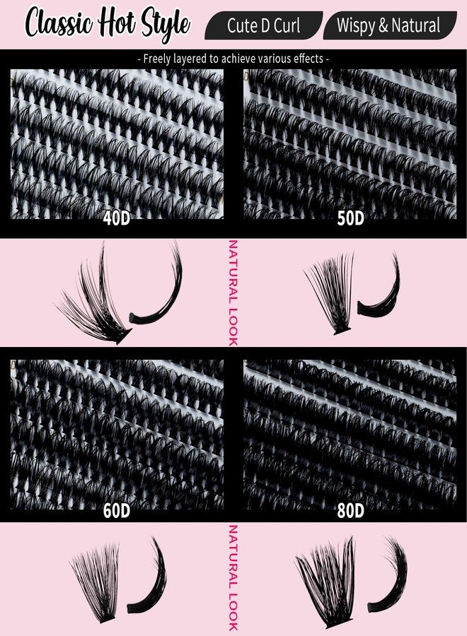 RITALASH Lash Extension Kit 40D+50D+60D+80D DIY Lash Clusters Kit 640pcs Cluster Lashes Individual Lashes Eyelash Extension Kit with Lash Bond and Seal,Lash Tweezers(40D+50D+60D+80D Kit,10-16mm Mixed) - Image 3