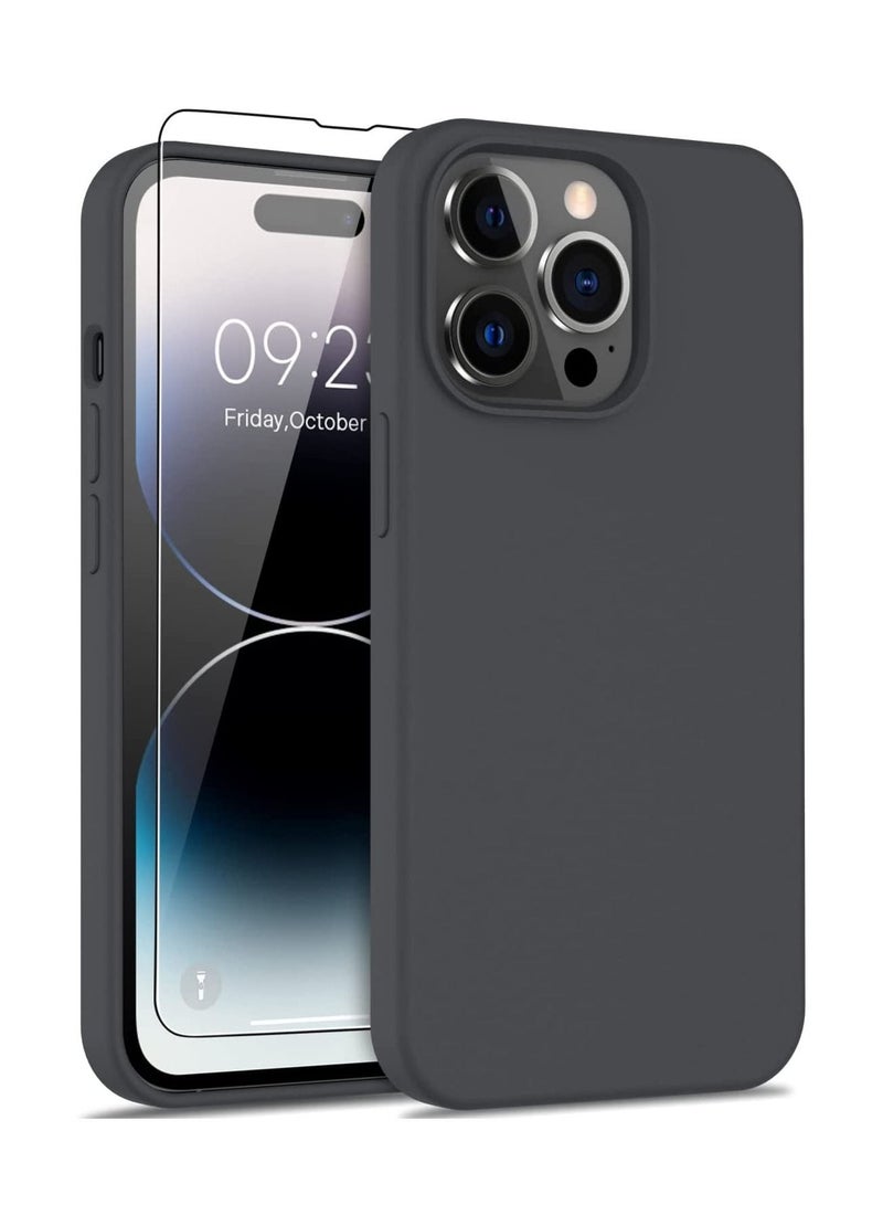 TIGER iPhone 14 Pro Max Case with Screen Protector – Slim Fit Soft Silicone Gel Rubber Bumper Cover – Shockproof, Anti-Scratch, Flexible Protective Case for iPhone 14 Pro Max 6.7-Inch – Full Body Coverage & Drop Protection - Image 1