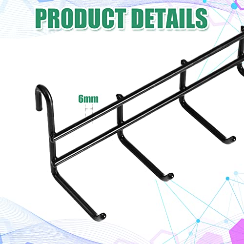 Coume Metal Grid Hooks Rack for Wall Grid Panel, 4 Pack Hanging Hooks for Wall Grid Storage and Display, Grid Wall Accessories Black Organizer for Wire Grid Wall - Image 3