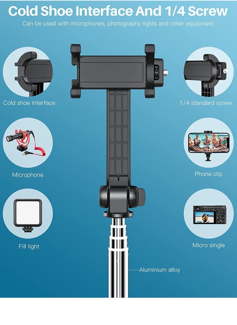 ELTRAZONE - Selfie Stick Tripod Bluetooth, Extendable Phone Tripod Selfie Stick with Wireless Remote Shutter for iPhone Xs MAX/XR/XS/X/8/8P/7/7P/6s/6, Galaxy S9/S8/S7/S6/Note 9/8, Huawei and More - Image 1
