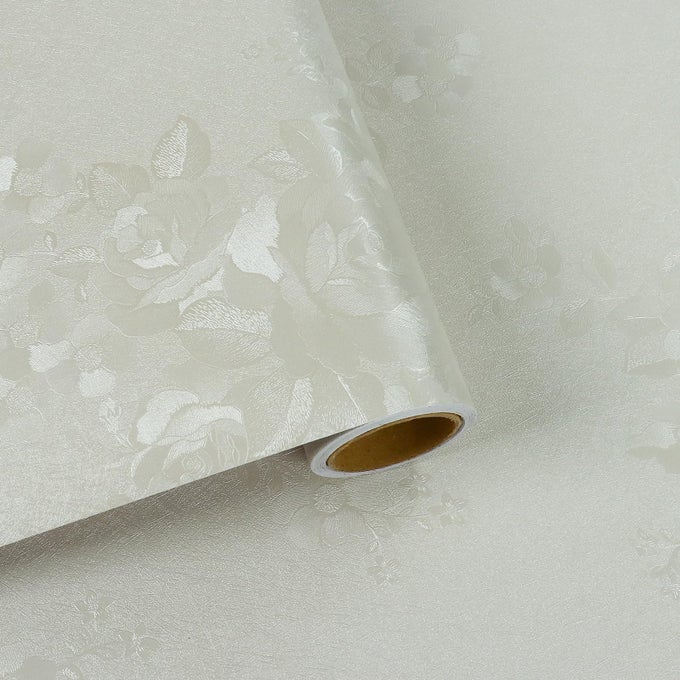 BEIGE EMBOSSED FLORAL WALLPAPER TEXTURED NEUTRAL ROSE FLOWER WALLPAPER FOR BEDROOM BATHROOM PEEL AND STICK REMOVABLE FLORAL CONTACT PAPER FOR CABINET 118X118 SELF ADHESIVE WALL PAPER