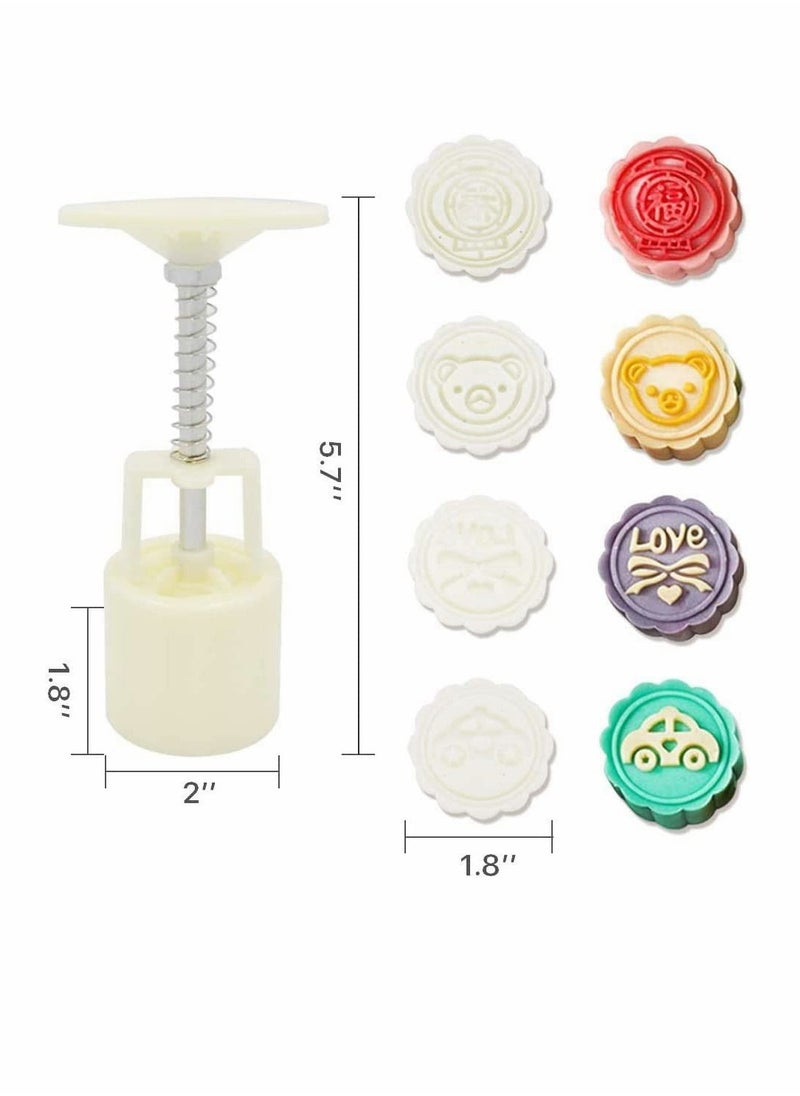 SYOSI - Mooncake Press Molds, Mid Autumn Festival Mooncake Mold Set 50g Flower Moon Cake Mold with 9Pcs Stamps, Making Moon Cakes - Image 1