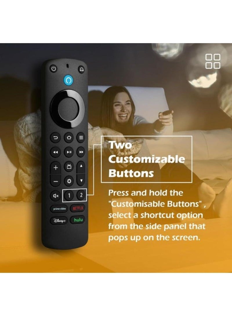 جهاز تحكم صوتي بديل لـ Fire TV مع أزرار مخصصة (نتفليكس، ديزني+، برايم فيديو، هولو) - Image 2