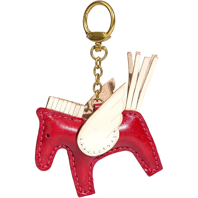 Yzikema Leather Horse Bag Charms Keychain-Handmade Genuine Leather Animals Bag Accessories Gift for Women Men and Kids - Image 1